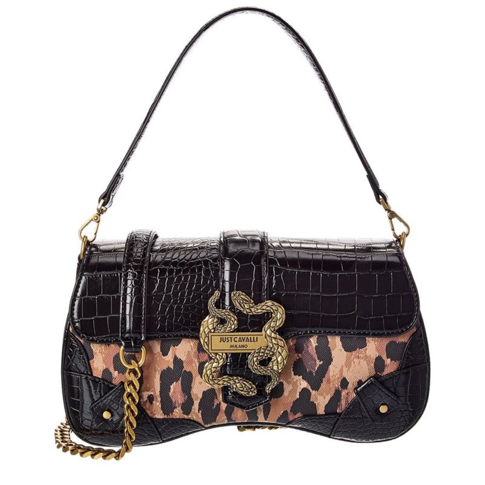 Just Cavalli Iconic Snakes Shoulder Bag